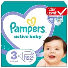 Pampers Active Baby, Velikost 3, 152 Plenky, 6kg-10kg