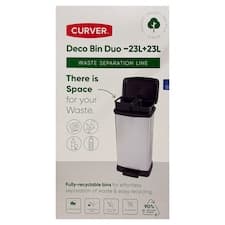 Curver Deco Duo pedálový odpadkový koš obdélníkový 23 l + 23 l