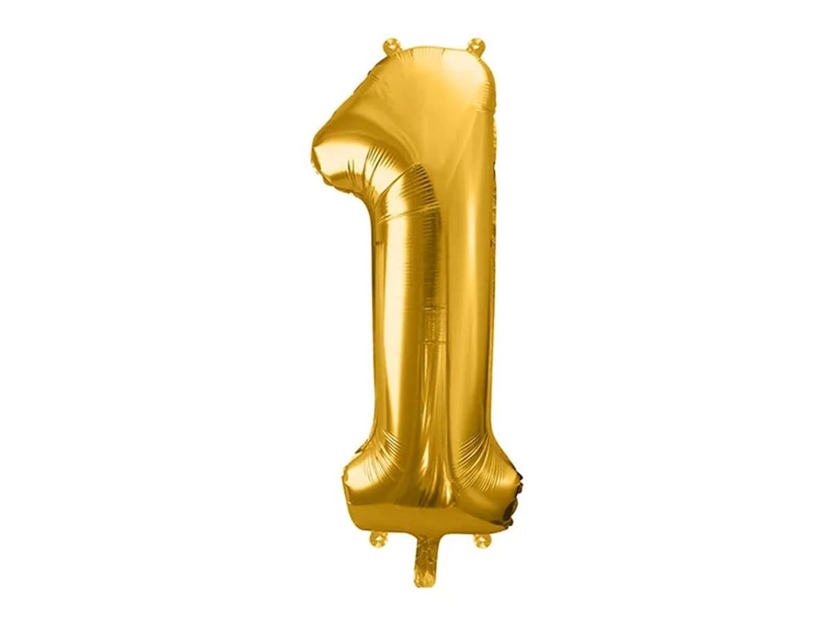 PartyDeco Balónek, 86cm, fóliový, zlatá,"1"