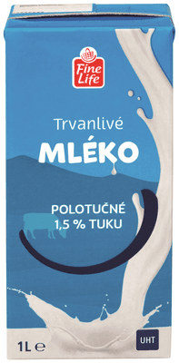Fine Life Polotučné trvanlivé mléko 1,5%