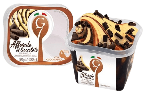 G7 Affogato al cioccolato zmrzlina s kakaovým sirupem