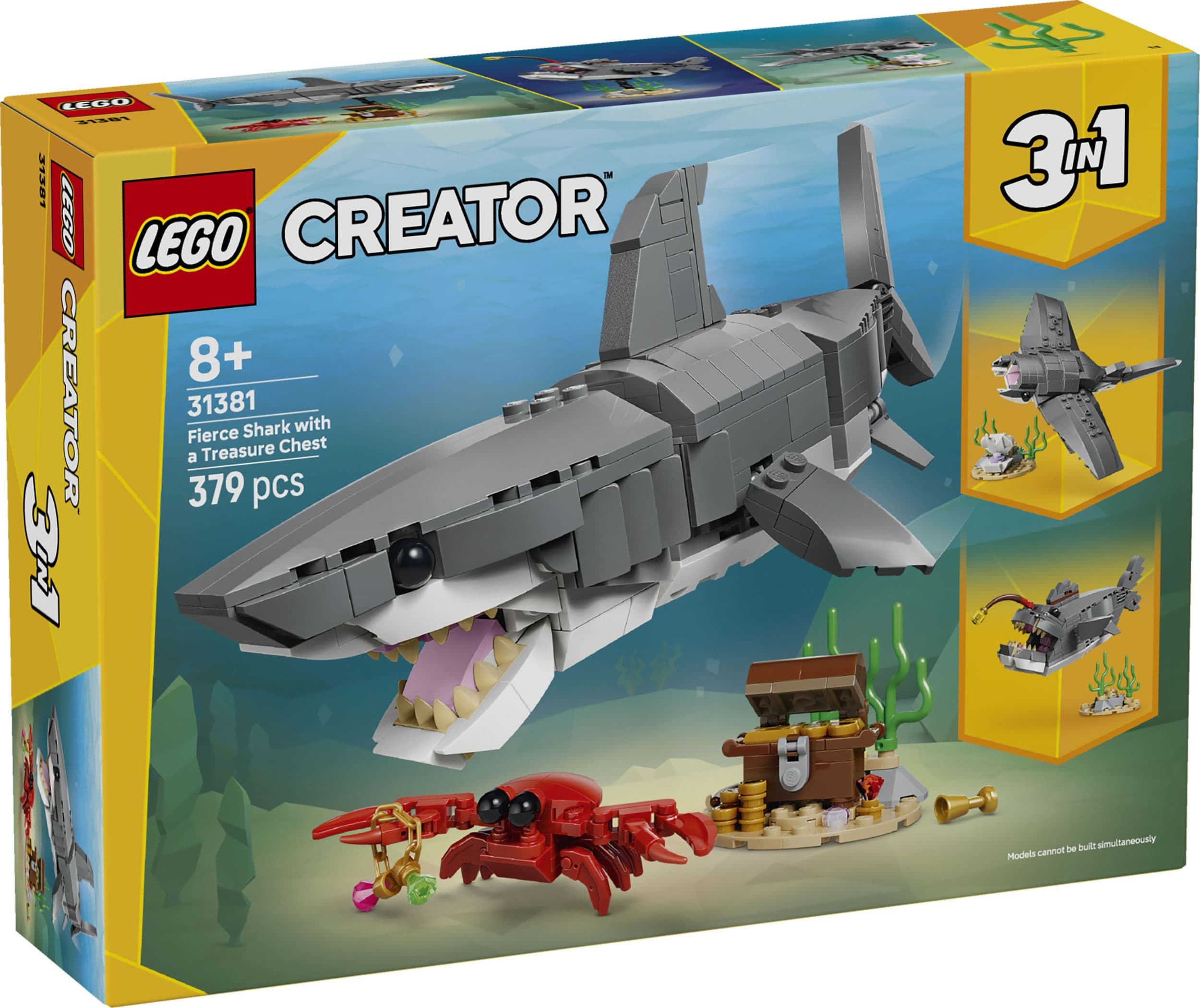 LEGO® Creator 3 v 1 31381 Divoký žralok a truhla s pokladem