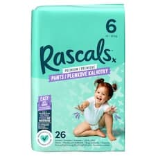 Rascals Prémiové plenkové kalhotky 6 15 - 20 kg 26 ks