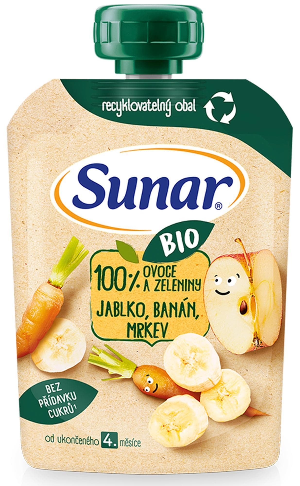 Sunar BIO Kapsička jablko, banán, mrkev