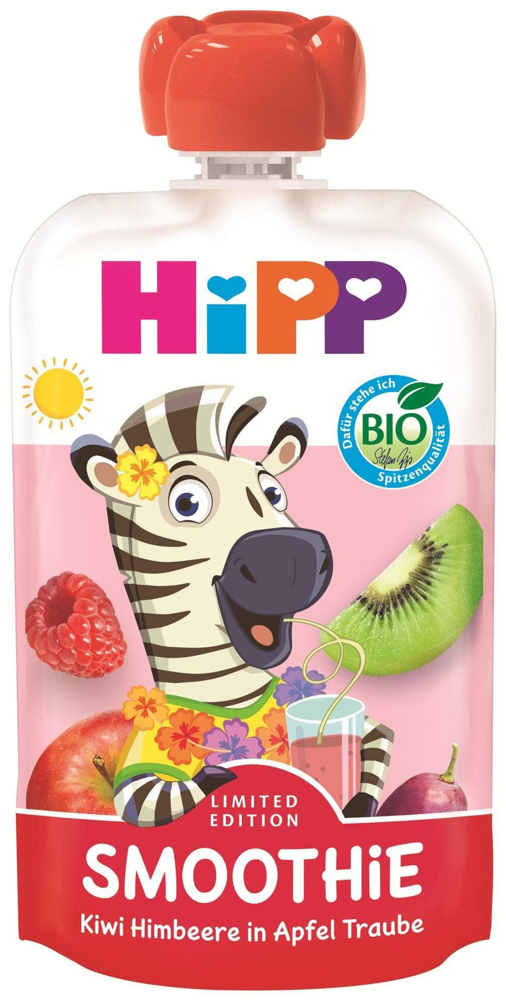 HiPP BIO Smoothie Jablko, červené hrozno, kiwi, maliny