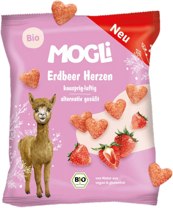 Mogli BIO Jahodová křupavá srdíčka