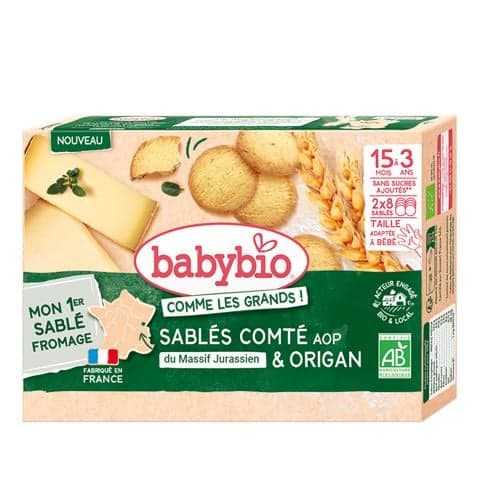Babybio BIO Křehké sušenky se sýrem Sablé Comté a oregánem