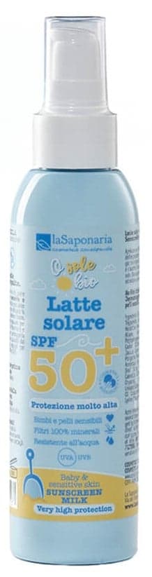 laSaponaria BIO Opalovací mléko pro děti a pro citlivou pokožku SPF 50+