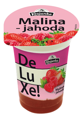 Krajanka DeLuXe smetanový jogurt 7,2% malina-jahoda