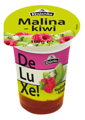 Krajanka DeLuXe smetanový jogurt 7,2% malina-kiwi