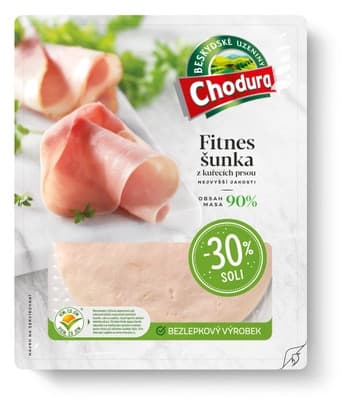 Chodura Fitnes šunka z kuřecích prsou se sníženým obsahem soli, nejvyšší jakosti (90% masa)