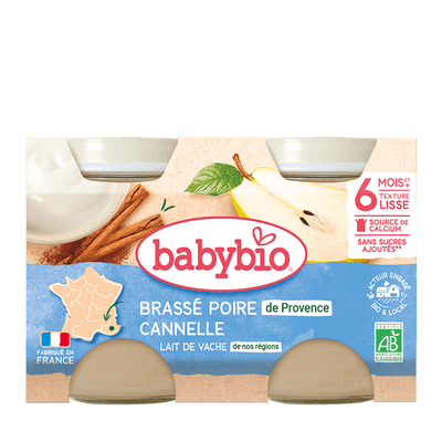 BabyBio BIO Brassé hruška skořice 2x130 g