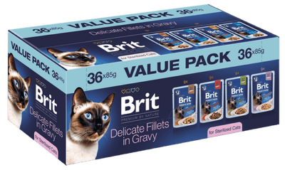 Brit Premium by Nature Cat Pouches Value Pack Sterilized, pro kočky, 36 ks