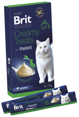 Brit Premium by Nature Cat Creamy Treats with Rabbit 6x15g, pro kočky
