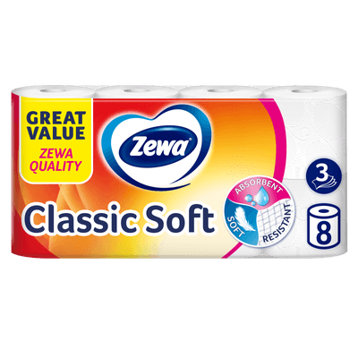 Zewa Classic Soft Toaletní papír 3vrstvý, 8 rolí