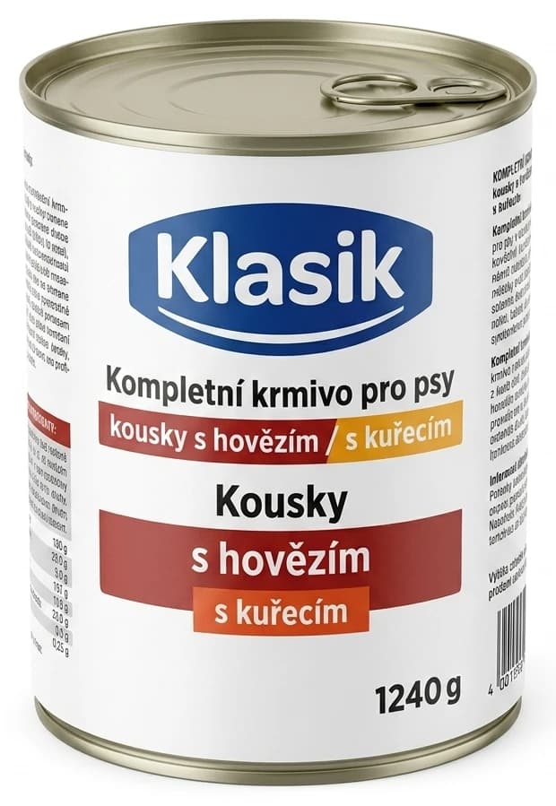 Kompletní krmivo pro psy kousky s hovězím/s kuřecím