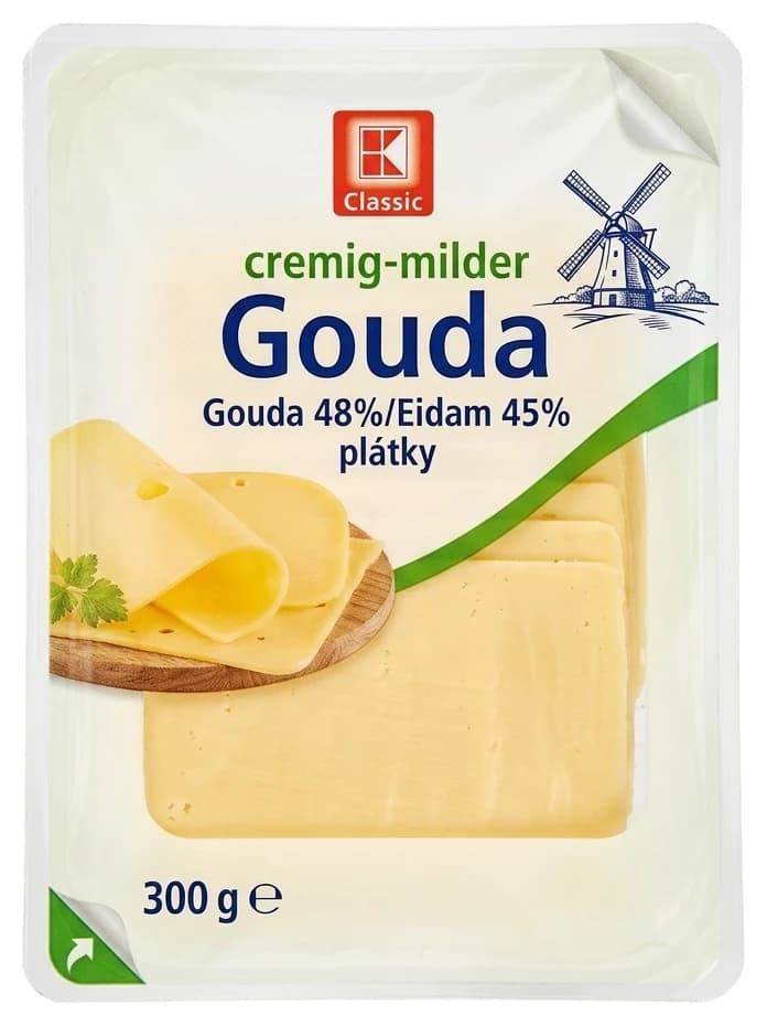 Gouda 48%/Eidam 45% plátky
