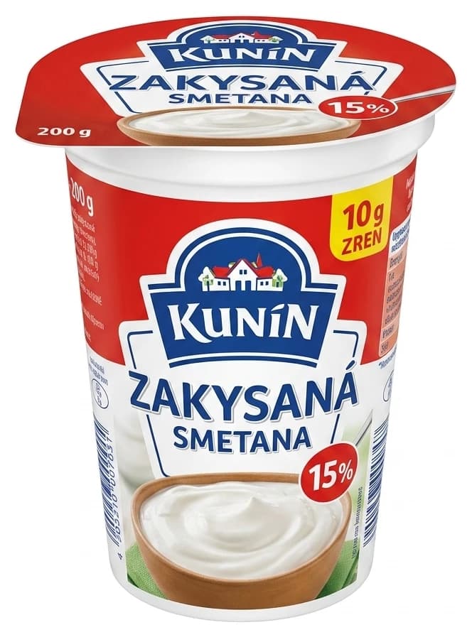 Smetana zakysaná 15% Kunín