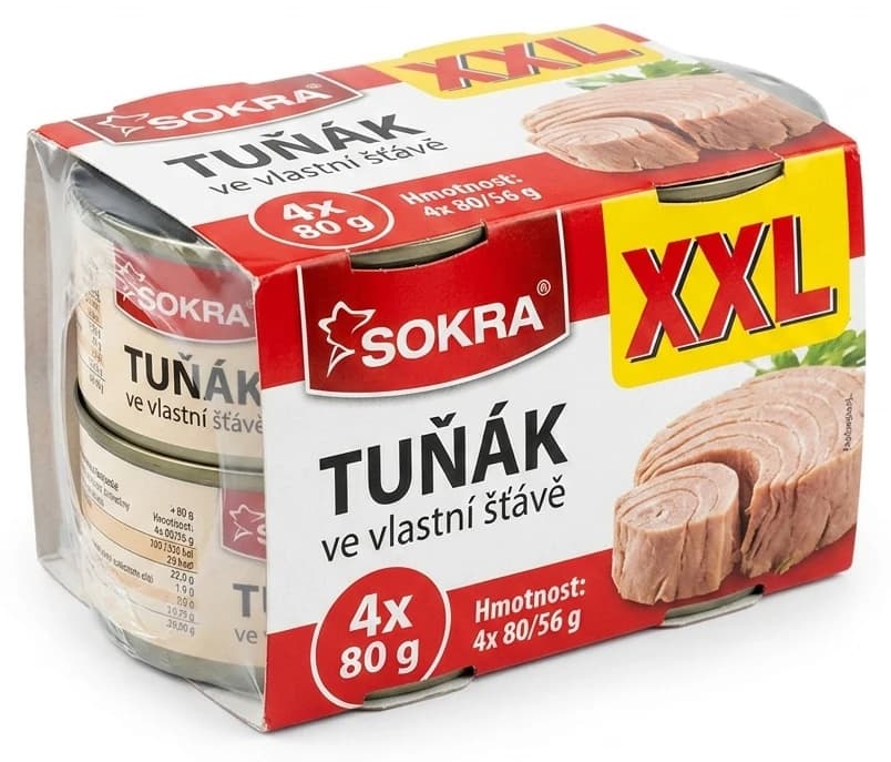 Tuňák ve vlastní šťávě 4x80/56g