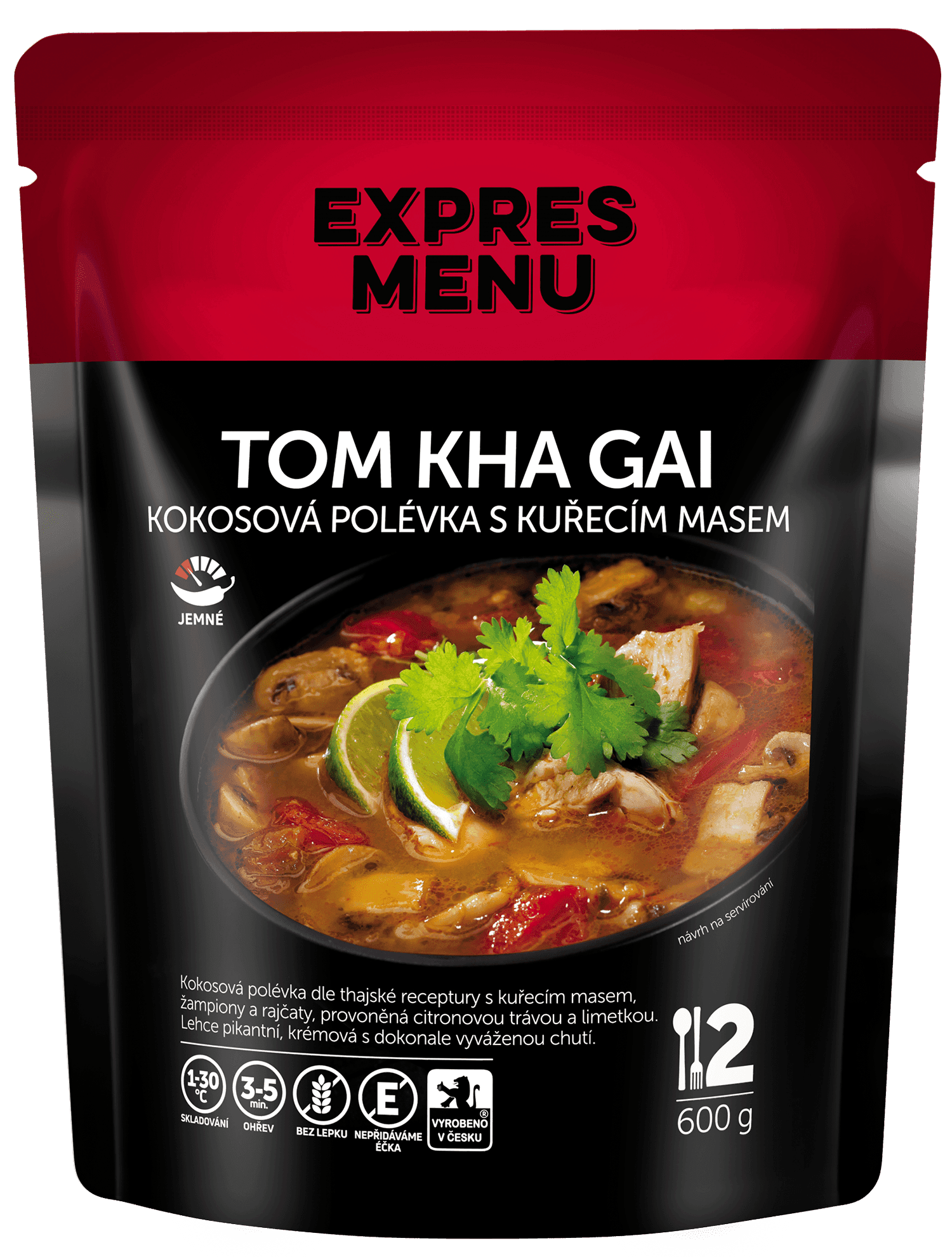 Expres Menu Tom Kha Gai thajská kokosová polévka s kuřecím masem (2 porce) 0,6 kg