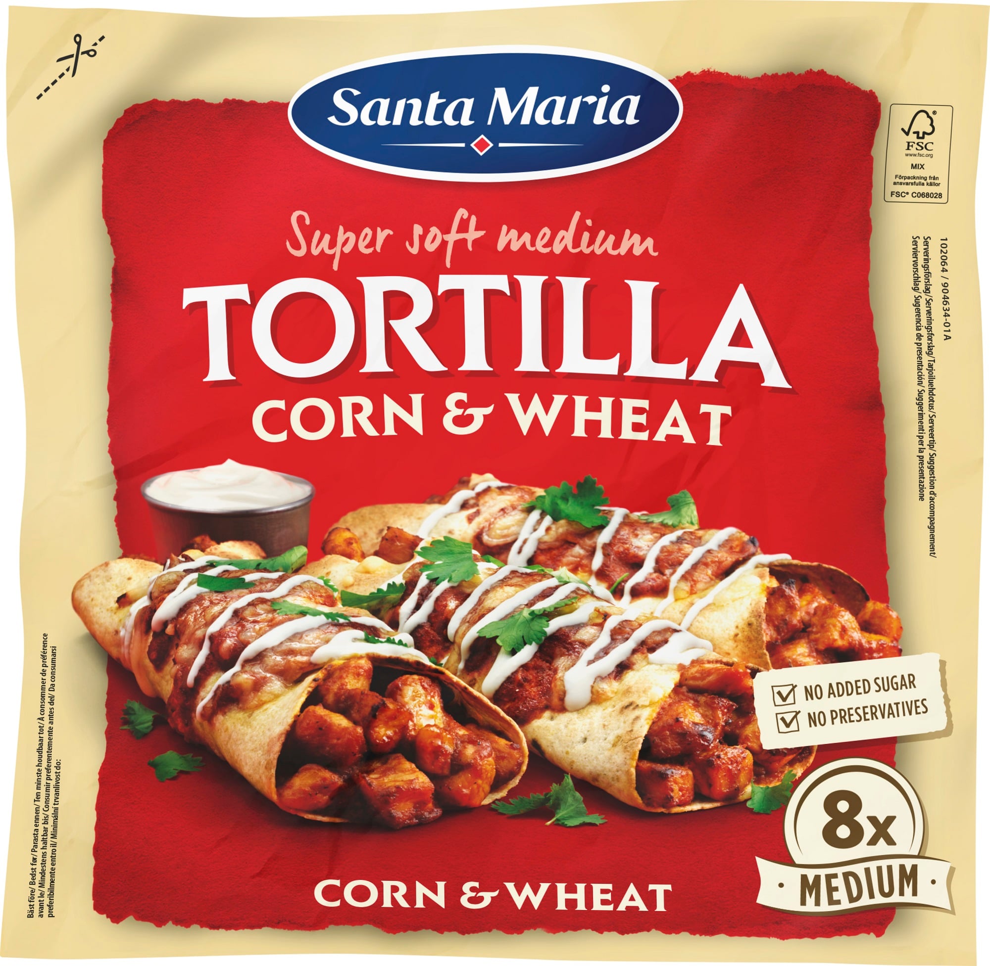 Santa Maria Tex Mex Kukuřično-pšeničná tortilla 20cm 8ks