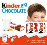 Kinder Chocolate tyčinky z mléčné čokolády s mléčnou náplní