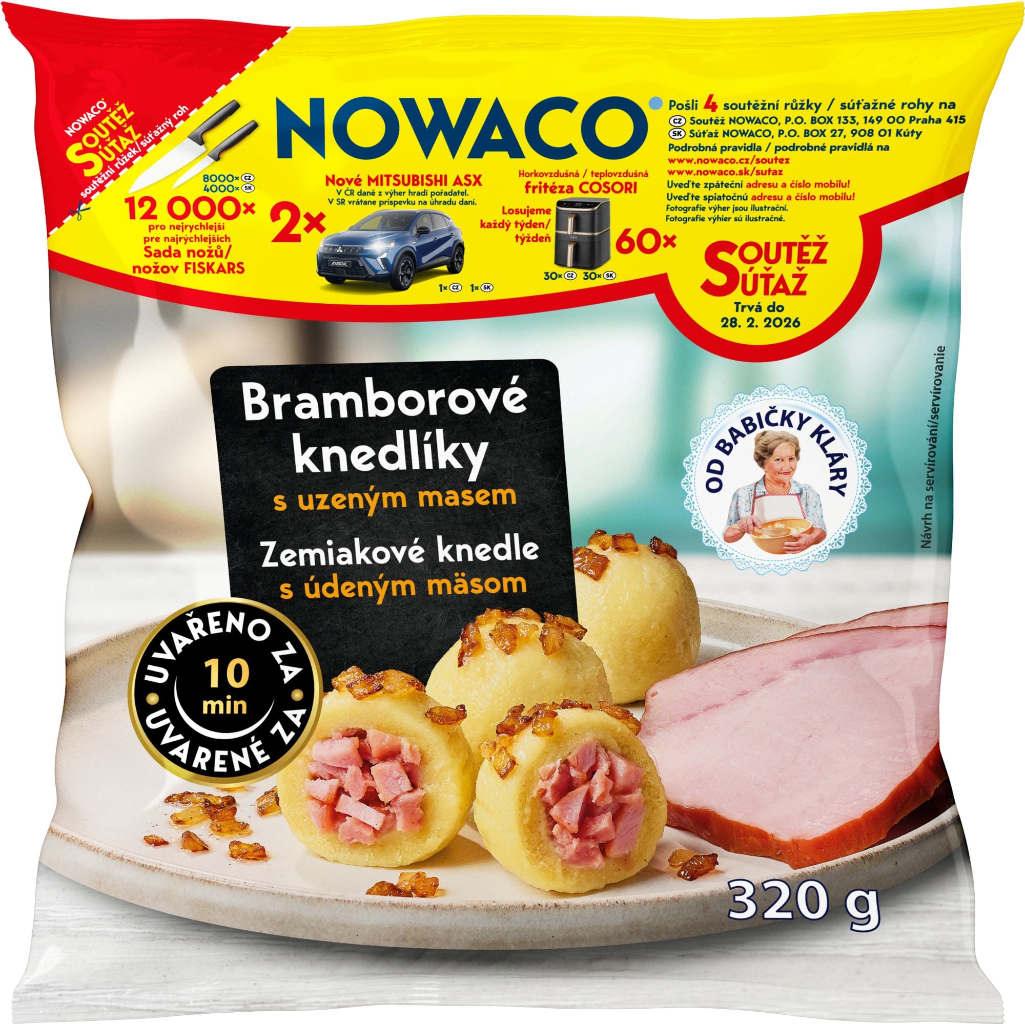 Nowaco Od babičky Kláry Bramborové knedlíky s uzeným masem