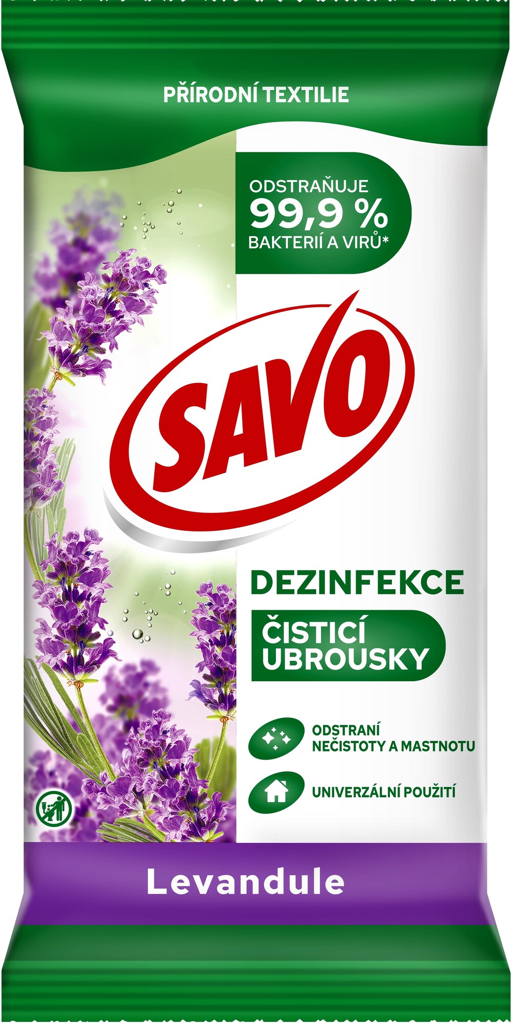 Savo Univerzální čisticí a dezinfekční ubrousky levandule