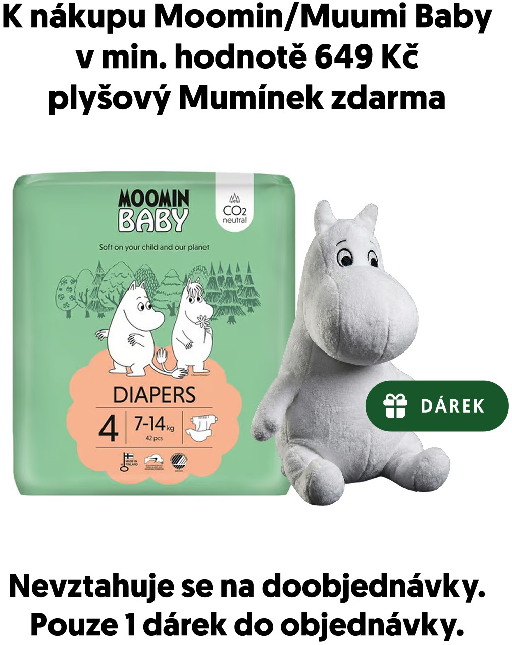 Moomin Baby EKO Jednorázové plenky maxi 4 (7–14 kg)