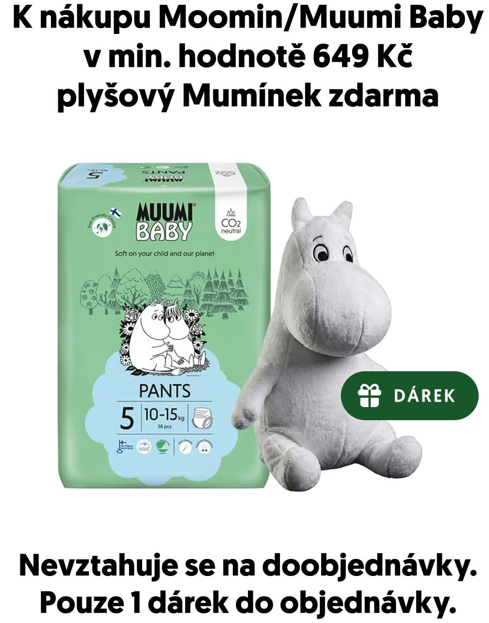 Muumi Baby EKO Plenkové kalhotky pants maxi+ 5 (10–15 kg)