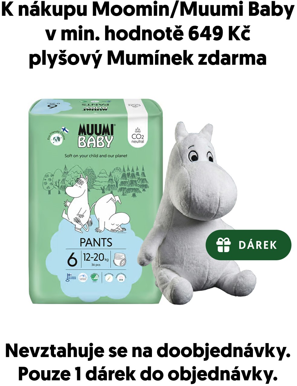 Muumi Baby EKO Plenkové kalhotky pants junior 6 (12–20 kg)