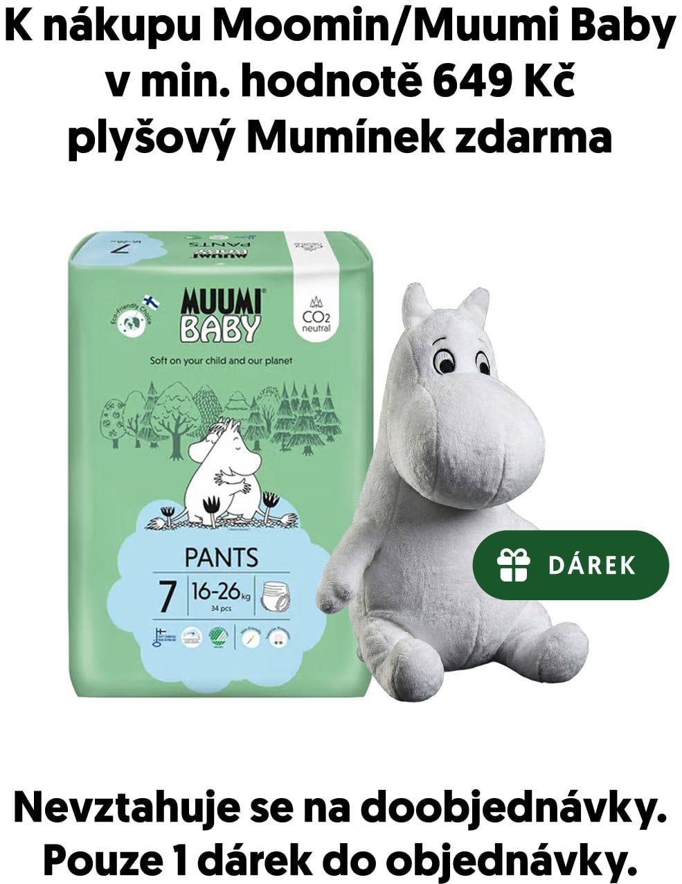 Muumi Baby EKO Plenkové kalhotky pants extra velké 7 (16–26 kg)