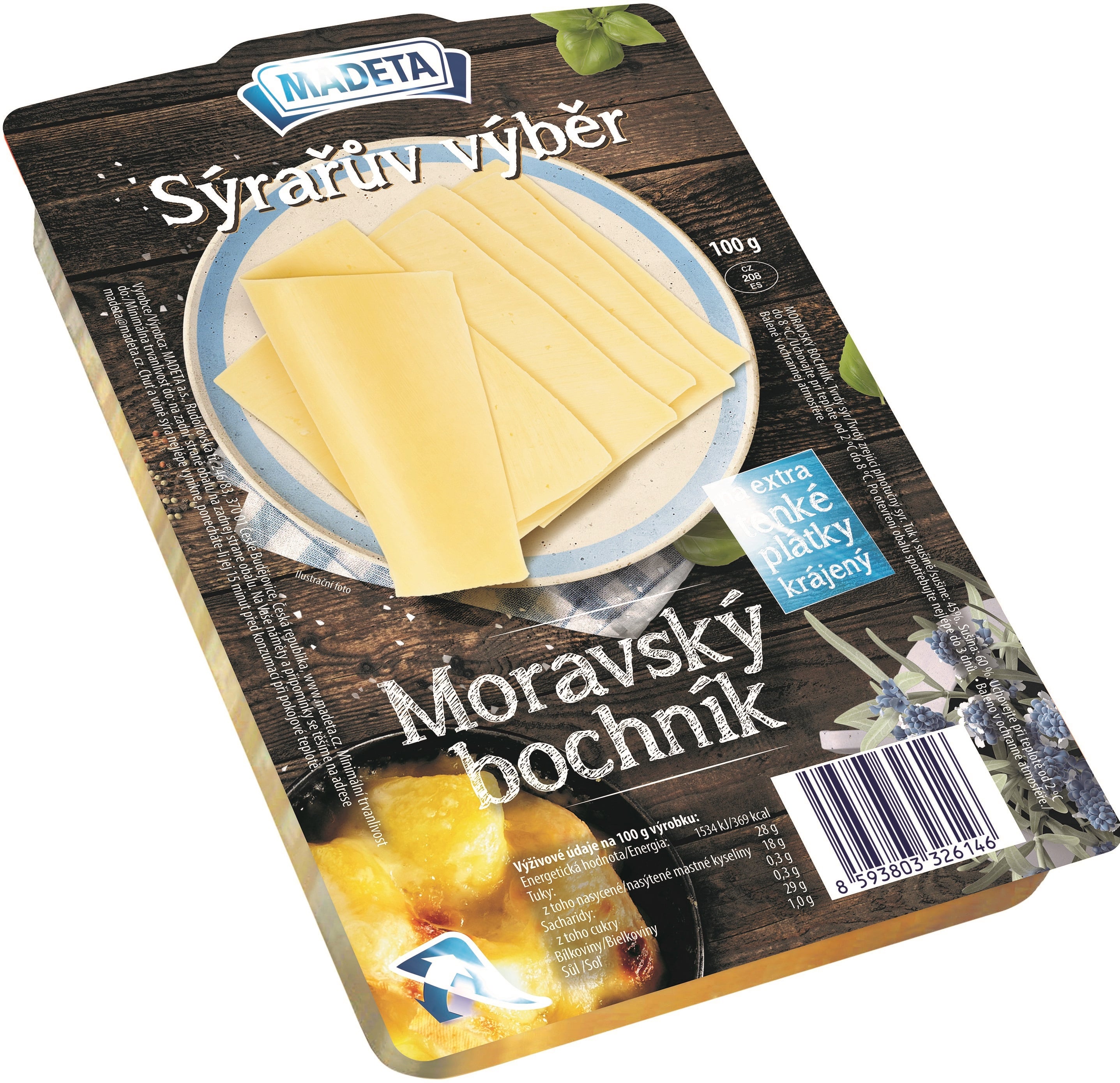 Madeta Sýrařův výběr Moravský bochník 45 % plátky