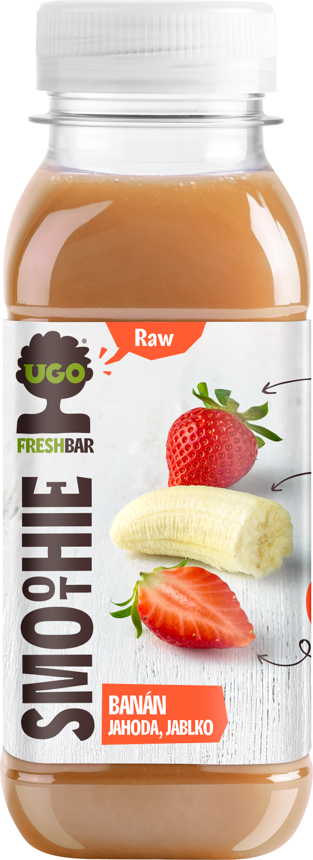 UGO RAW Smoothie banán, jahoda a jablko