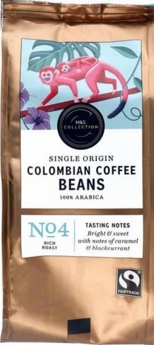 Marks & Spencer Středně pražená kolumbijská káva (100% Arabica) zrnková