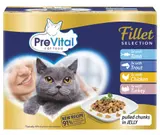 PreVital Fillet Selection kapsičky pro kočky s tuňákem, pstruhem, kuřecím a krůtím v želé 12×85 g