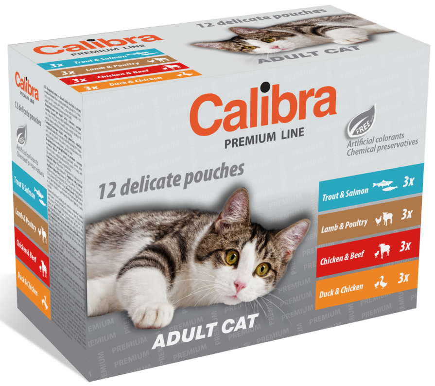 Calibra Cat adult kapsičky pro dospělé kočky multipack 12×100 g