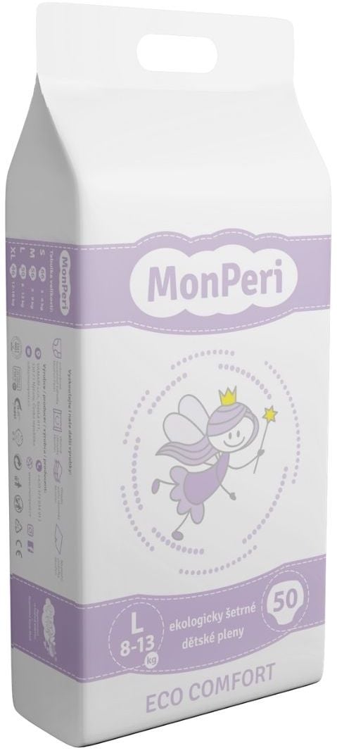 MonPeri EKO Jednorázové plenky comfort L (8–13 kg)