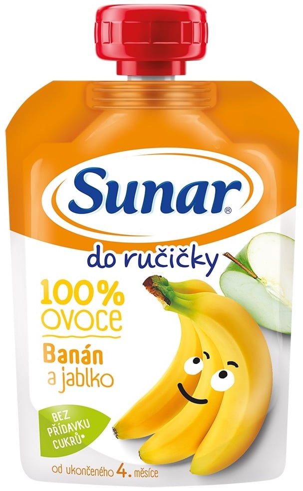 Sunar Do Ručičky Ovocná kapsička banán a jablko od 4. měsíce