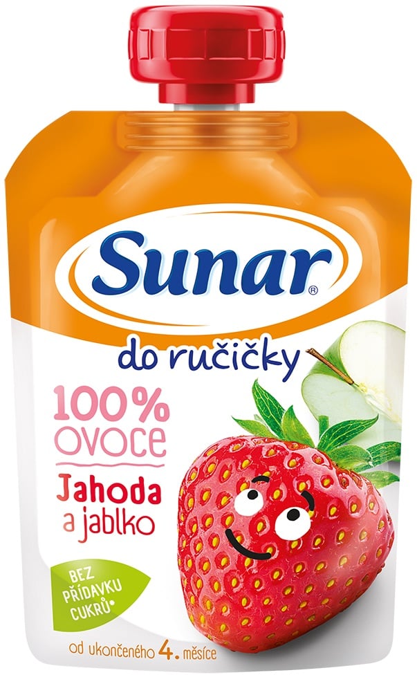 Sunar Do Ručičky Ovocná kapsička jahoda a jablko od 4. měsíce