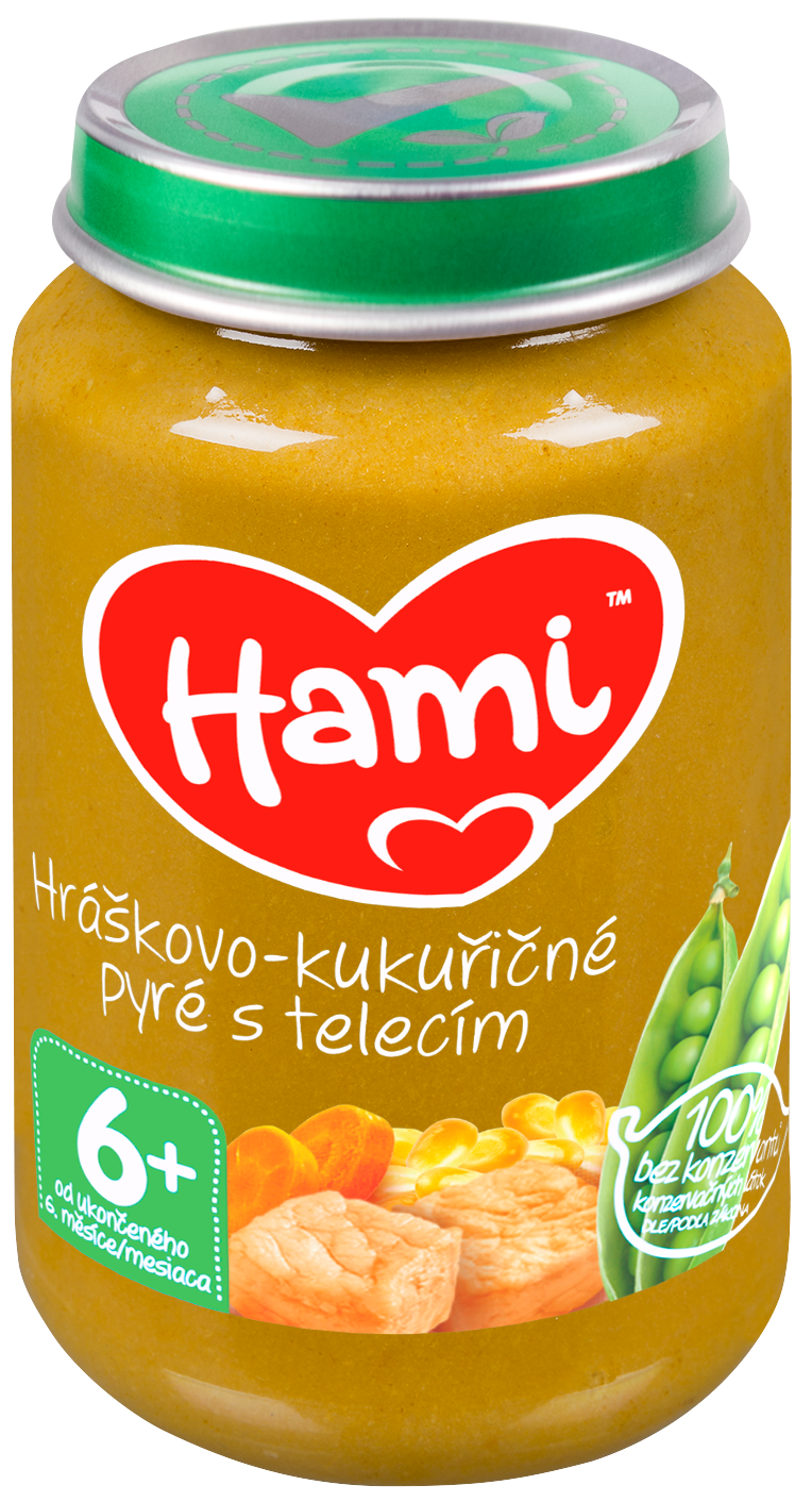 Hami Příkrm hráškovo-kukuřičné pyré s telecím