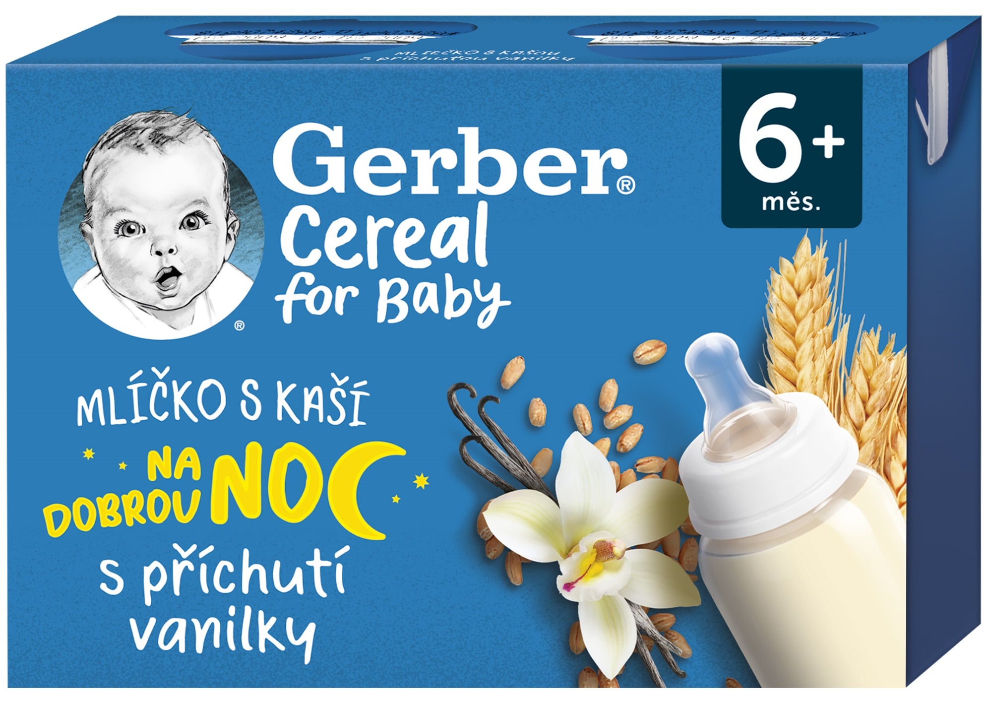 Gerber Cereal mlíčko s kaší s příchutí vanilky (2×212 ml)