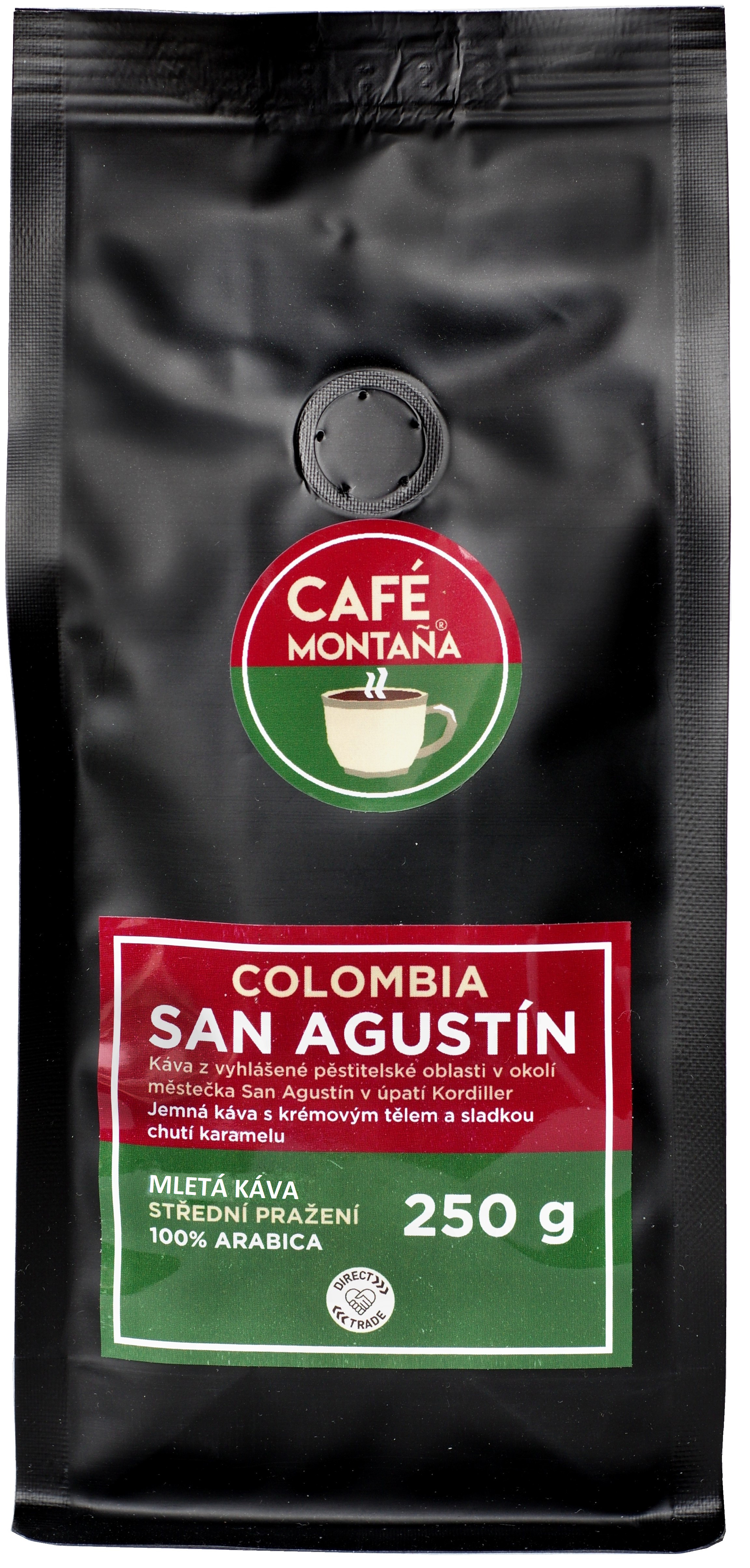 Café Montaña Colombia San Agustín mletá káva