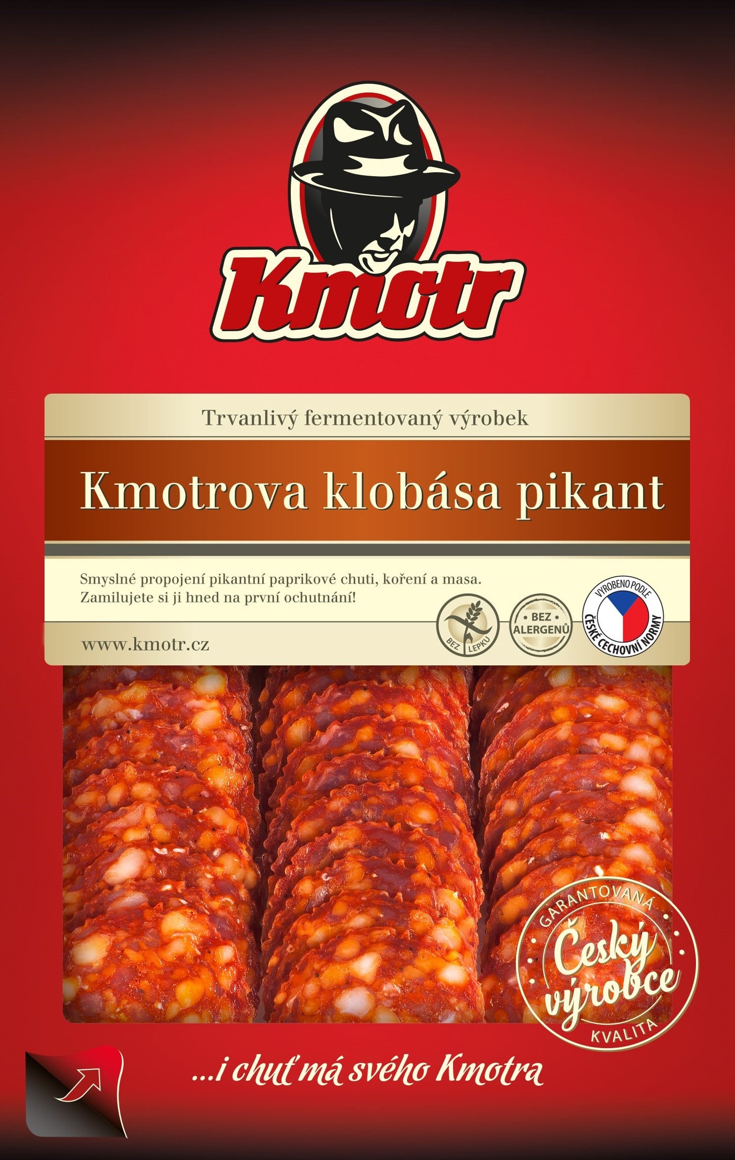 Kmotr Kmotrova klobása pikant krájená