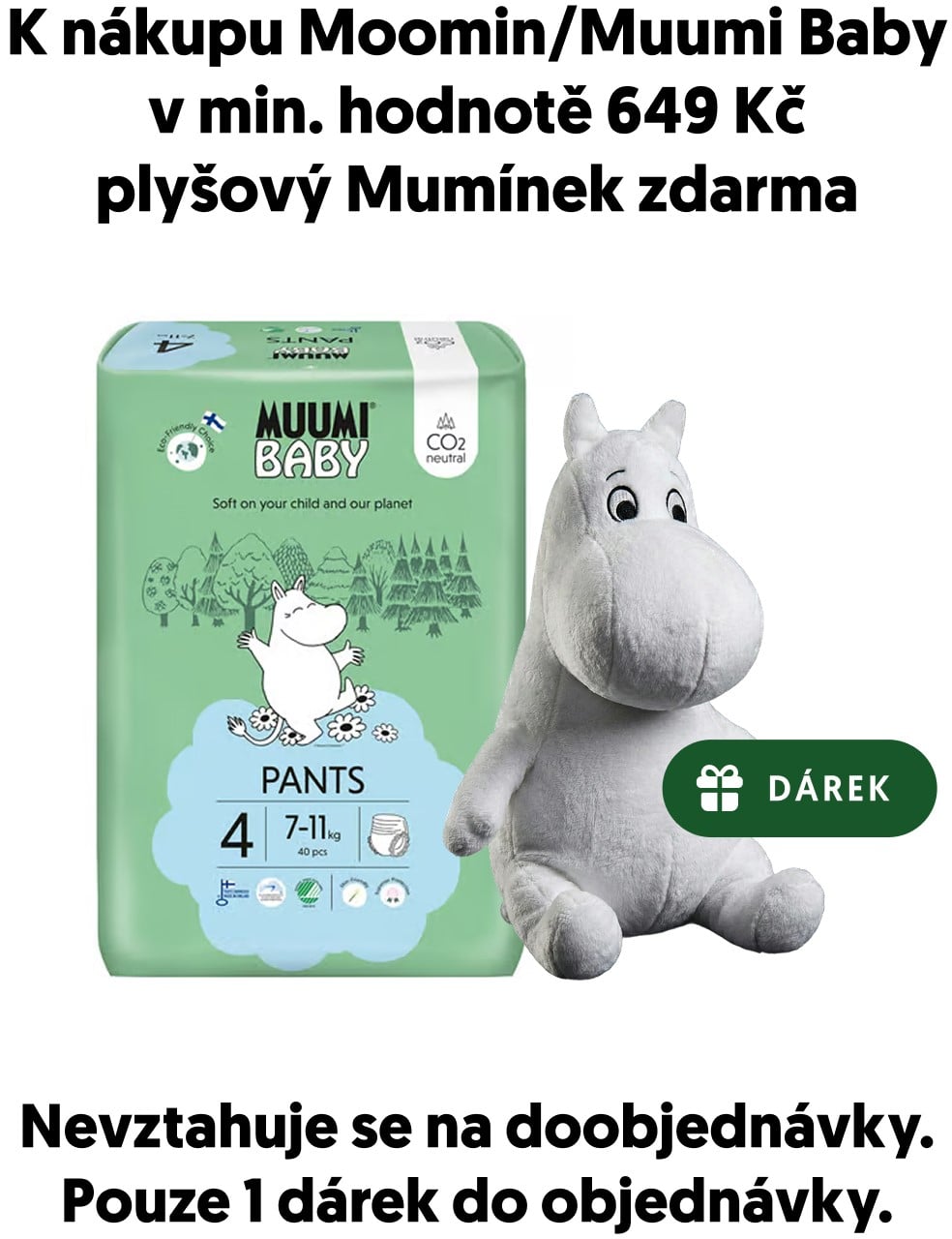Muumi Baby EKO Plenkové kalhotky pants maxi 4 (7–11 kg)