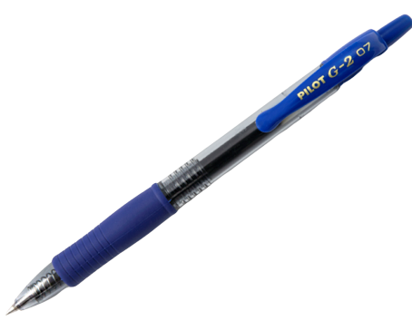 Pilot G-2 07, modrý gelový roller, šířka stopy 0,32mm, šířka hrotu 0,7mm