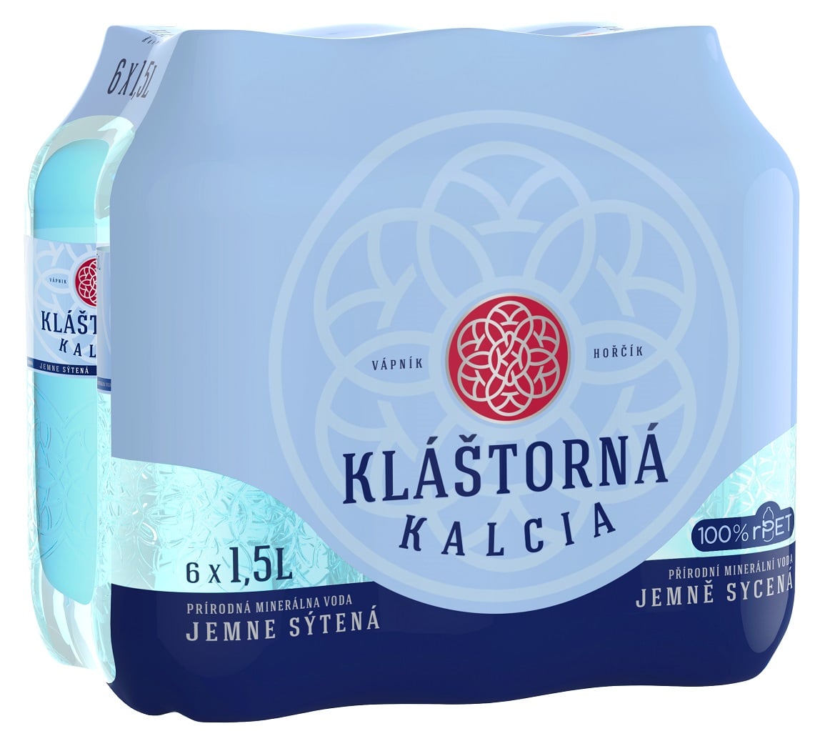 Kláštorná Kalcia přírodní minerální voda jemně sycená (6x1,5l)