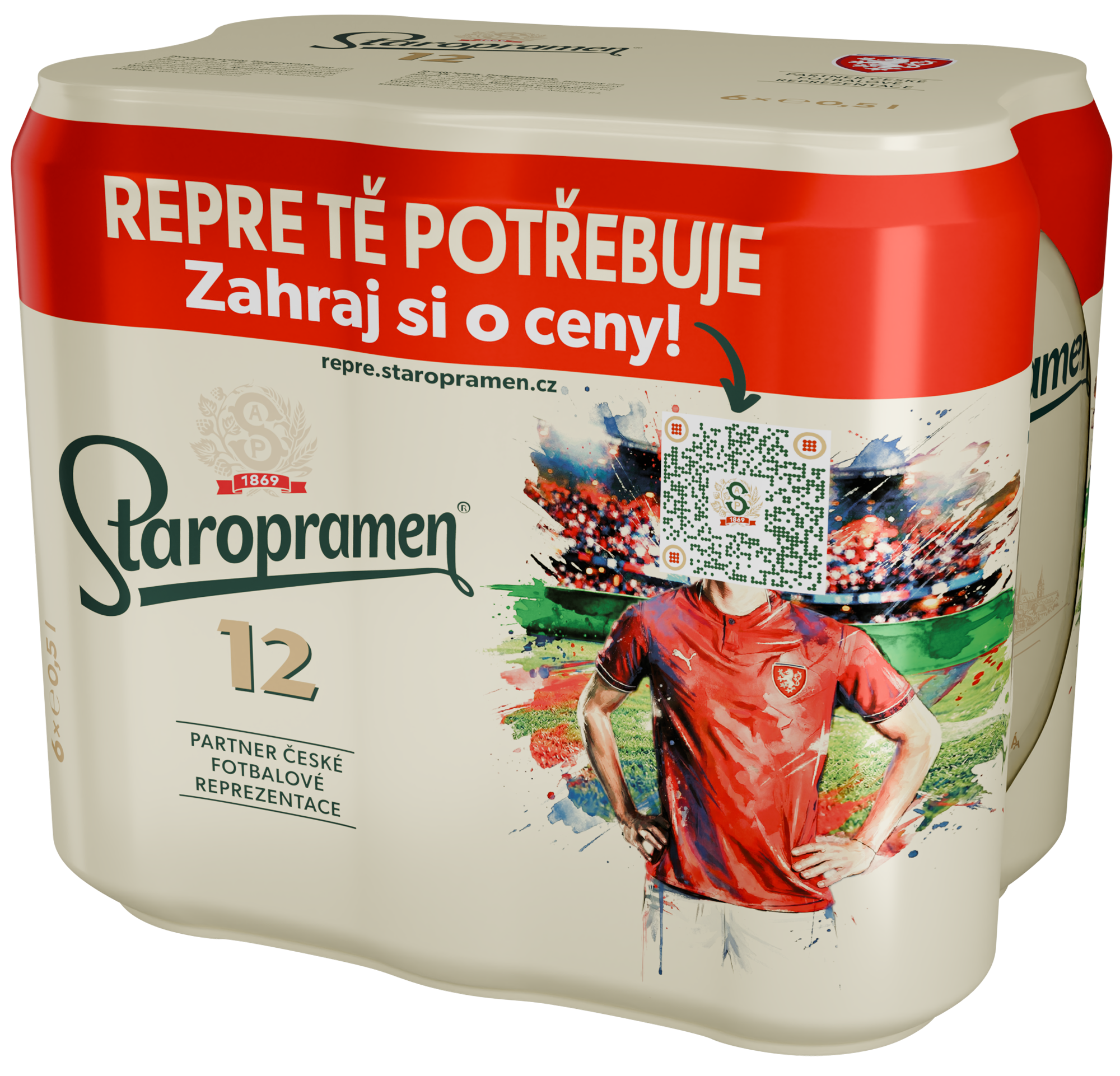 Staropramen 12 Pivo ležák světlý 6×0,5 l plech