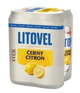 Litovel Černý citron nealko plech (4×0,5 l)