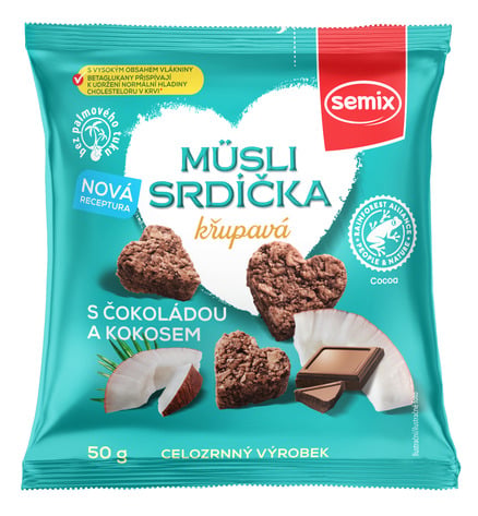 Semix Müsli srdíčka s čokoládou a kokosem